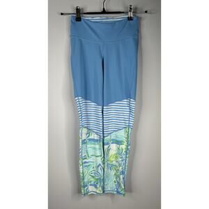 Lilly Pulitzer Weekender Luxletic Midi Legging Whisper Blue Beach Happy Size XXS
